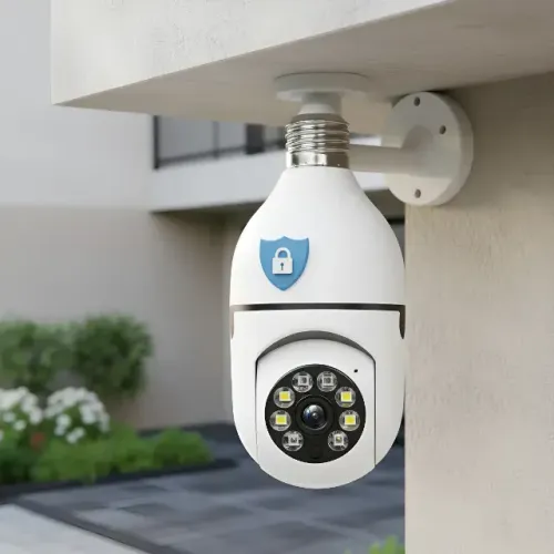 Câmera de Segurança (E27) Lâmpada Wi-Fi 360° Full HD Visão Noturna Sensor Movimento