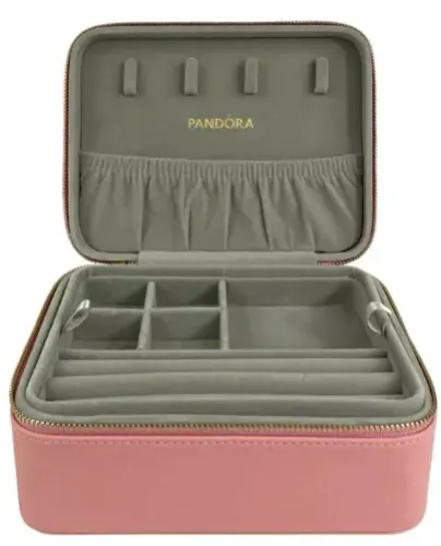Porta-Joias Pandora Original Rosa - Novo (Nunca Usado)