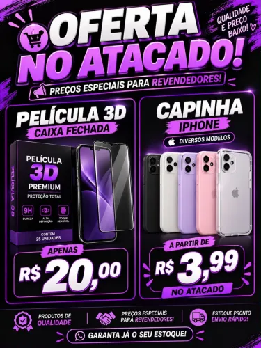 Queima de estoque películas e capinhas no atacado