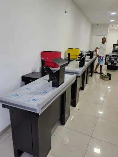 Caixa Checkout frente de loja de aço com kit para automação em até 10x sem juros