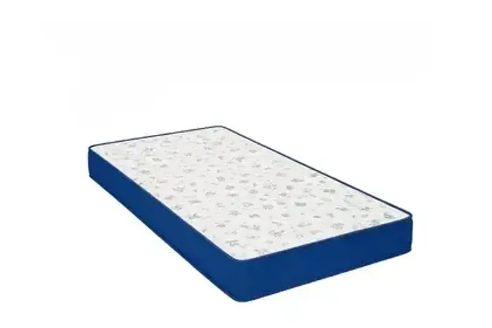 Colchão Azul/Branco Para Cama de Solteiro Espuma Confortável Promoção 
