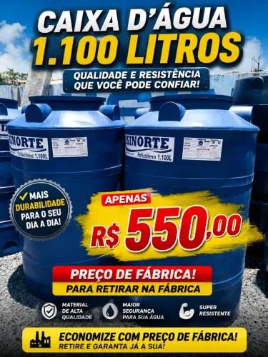Caixa d' água nova direto da fábrica, preço para retirar na fábrica