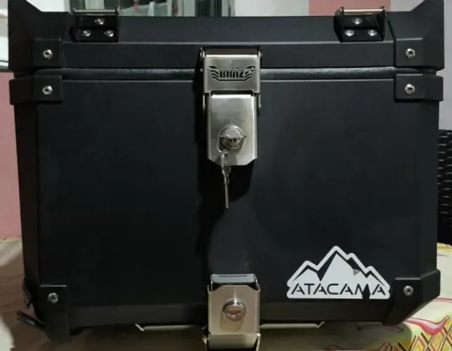 Baú Bauleto de Alumínio Preto 43L - com avaria em cantoneira - Yamaha XTZ 250 Lander