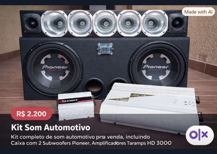 Kit Som Automotivo Pioneer + Taramps, Potente e Completo