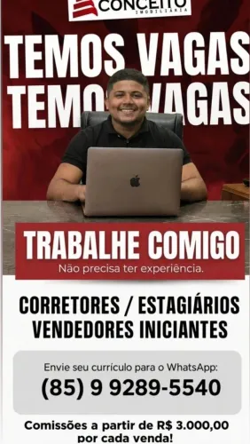 VAGA PARA CORRETORES DE IMÓVEIS!