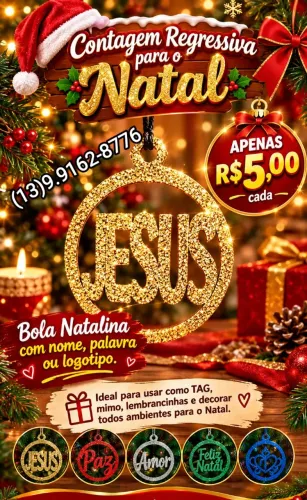 Bola de Natal MDF Personalizada!