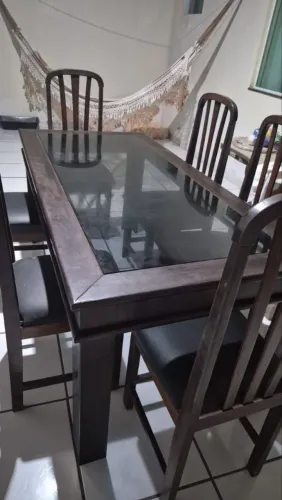 Mesa 6 cadeiras Madeira Maciça