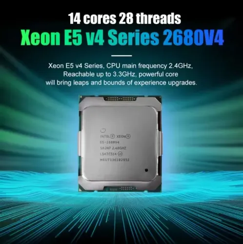 Processador intel Xeon E5 2680 v4, 14 núcleos e 28 Threads, 2.4 Ghz, 120W, CPU LGA 2011