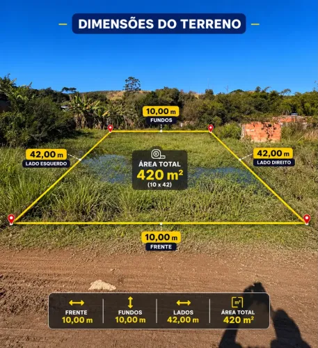 VENDO 1 TERRENO COM 420m2 EM SANTO EXPEDITO - QUEIMADOS, RJ