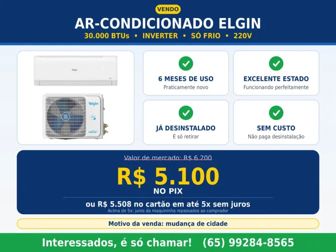 AR CONDICIONADO INVERTER 30.000BTU