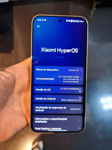 Xiaomi 15t 12gb RAM 512gb armazenamento