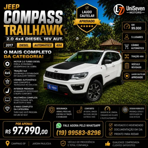 Jeep Compass Trailhawk 2.0 4X4 Dies. 16V Aut. 2017