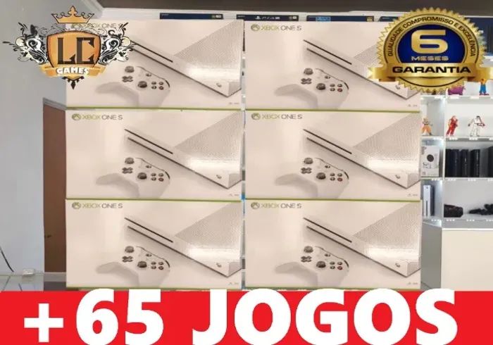 XBOX ONE S 5OOGB + 65 JOGOS + O6 MESES GARANTIA + BRINDES I LOJA FISICA BH