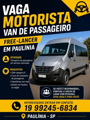 Motorista de Van passageiro Free-Lancer