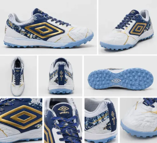 Chuteira Society Umbro Adamant Master Class Pro Bump Kintsugi Unissex - Branco+dourado