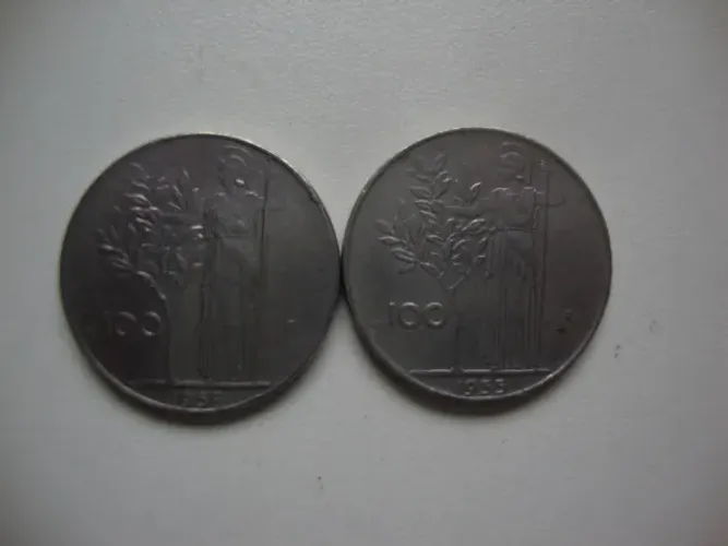 Lote 2 Moedas 100 Liras .