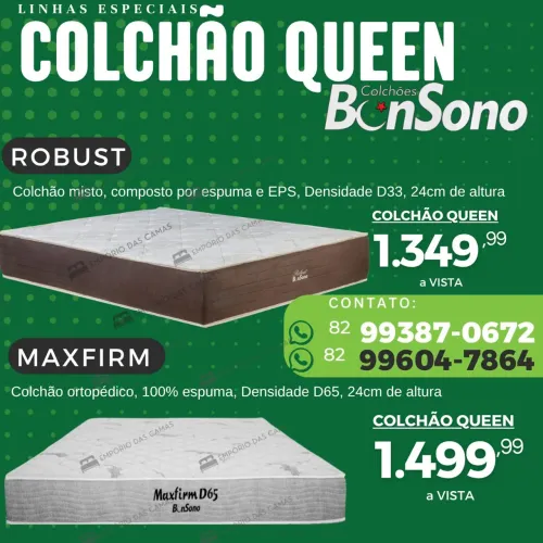 Colchão Queen size pronta entrega Bonsono molas pocket ensacadas ou espuma 