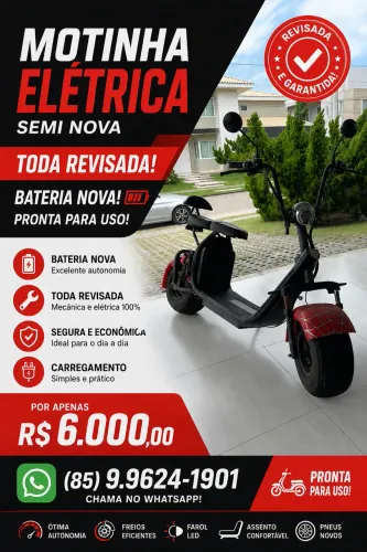 Scooter Moto Elétrica Haitong 2023 BATERIA NOVA