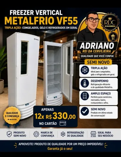 Freezer vertical metalfrio semi novo 569 litros 12xR$330,00 watsp *