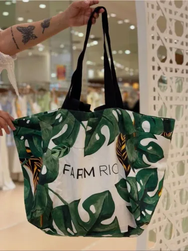 Bolsa Farm nova (tag) Shopping Bag Folhagem