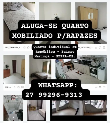 ALUGA-SE QUARTO MOBILIADO PARA RAPAZES