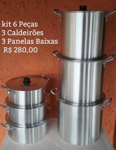 Panelas Maiores Com Mais Panelas Menores, kit 6 Peças