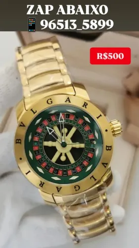 Relógio BVLGARI CASSINO MOSTRADOR VERDE QUALIDADE SUPERIOR AAA+