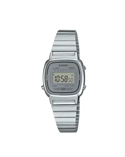 relógio feminino casio digital la670wa 7df prateado