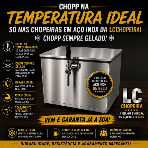 Chopeira em aço inox de gelo 