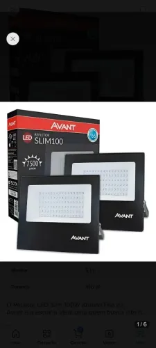 Refletores Avant 100w a prova D'Água Novo 6 unidades