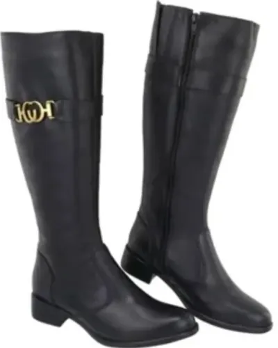 Botas em Couro Legitimo Paula B...Montaria com Detalhe em Fibela Dourada
