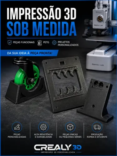 Impressão 3D Sob Medida em PET ou PLA | Peças Funcionais e Personalizadas