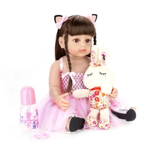 Bebe reborn toda de silicone 48cm