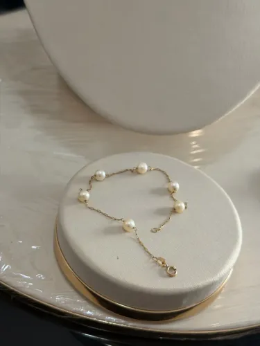 Pulseira em ouro 18k c/perolas
