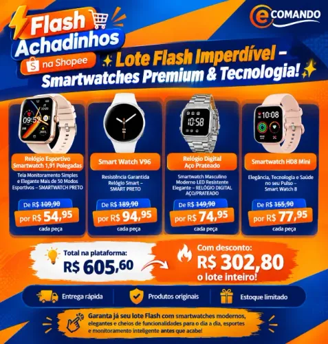 Lote Flash Imperdível - Smartwatches Premium & Tecnologia