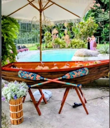 Canoa bar 2mts em madeira 