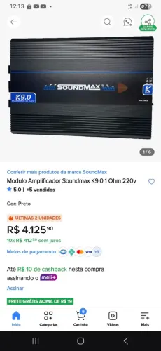 Vendo amplificador módulo da soundmax linha k9  aparelho é 220v 