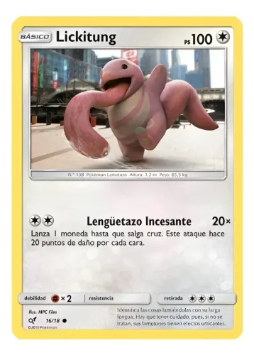 Carta Pokémon Lickitung Foil Original Copag