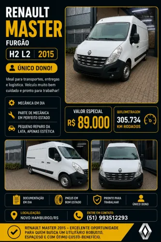 Renault Master 2.3 DCI Furgão 16V Diesel 2015