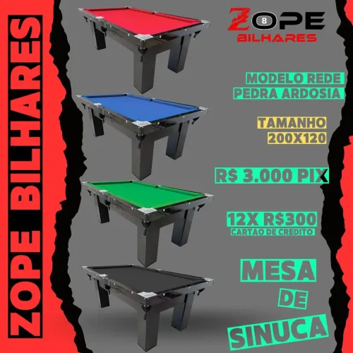 Mesa Sinuca Bilhar Modelo Rede - Pedra Ardósia 
