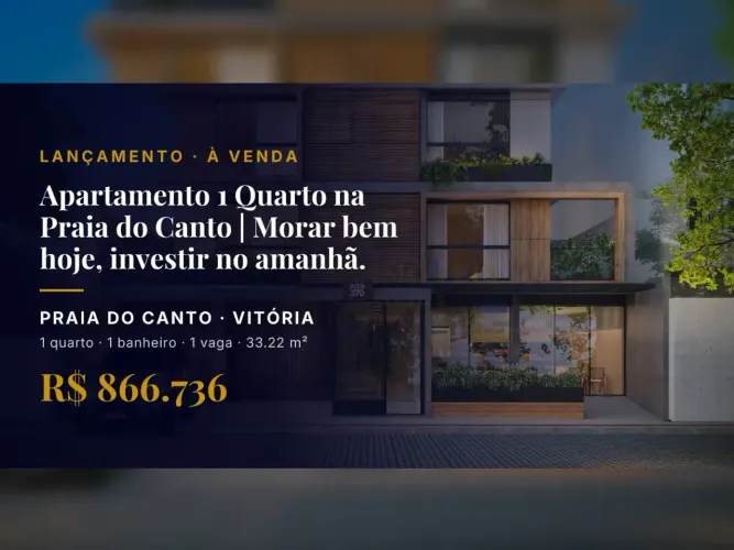 Apartamento 1 Quarto na Praia do Canto | Ideal para Morar e Investir