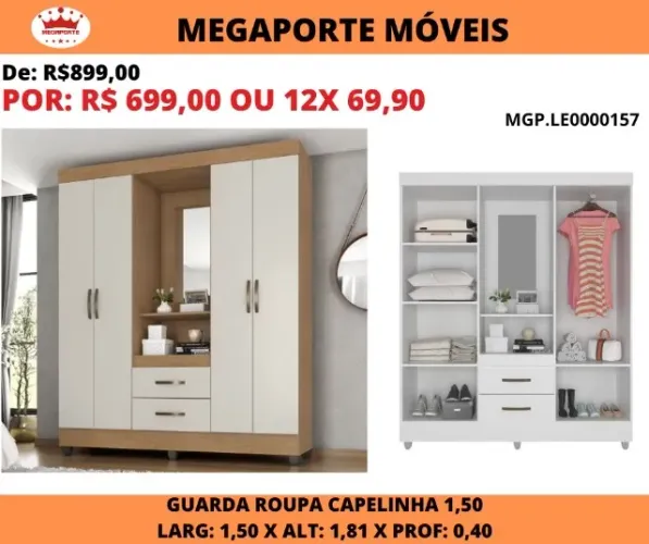 GUARDA ROUPA SOLT 4 PORTAS