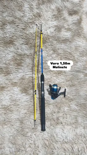 Vara de pesca com molinete novo