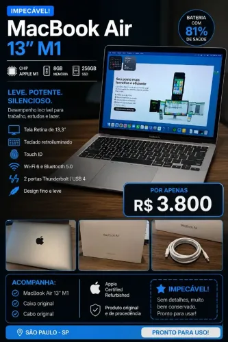 MacBook Air 13? com chip Apple M1
