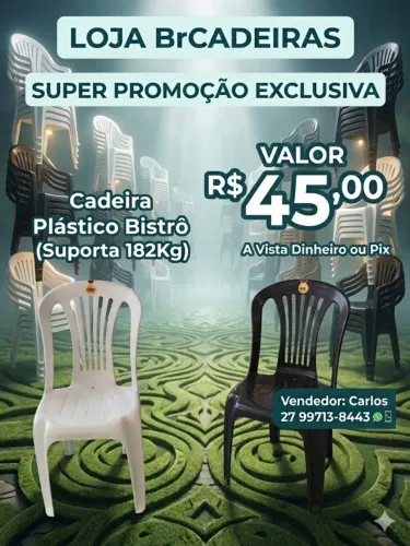 Cadeira Plástico Jr Bistrô 182kg 