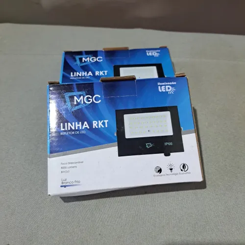 Kit com 2 Refletores LED Holofote 100W Branco Frio 6500k à prova d'água IP66
