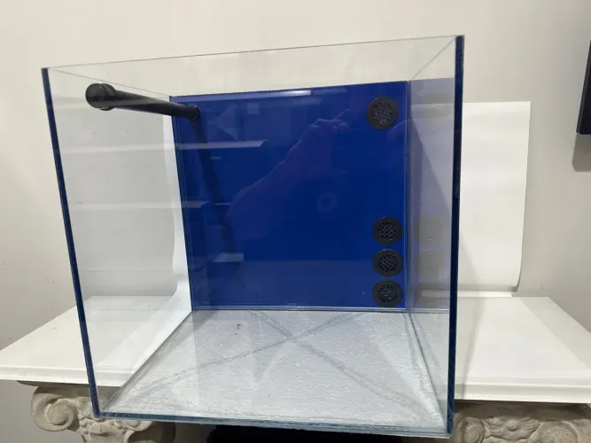 Aquário marinho novo vidro cubo sump traseiro de filtragem