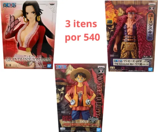 BONECOS ONE PIECE PROMOÇÃO 3 ITENS 540