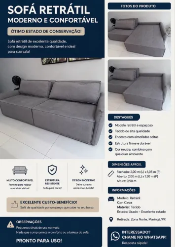 Sofá retrátil dynamis