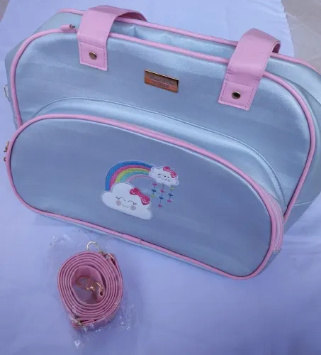 Bolsa/Mala prateada com rosa menina Nuvem